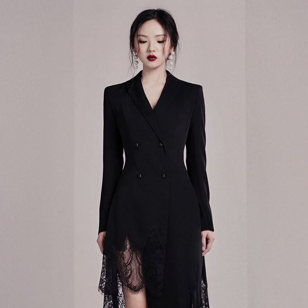 casual dresses fashion elegant lace patchwork women dress lapel long sleeve high waist double-breasted slim asymmetrical i5zw, Black;gray
casual dresses fashion elegant lace patchwork women dress lapel long sleeve high waist double-breasted slim asymmetrical i5zw, Black;gray