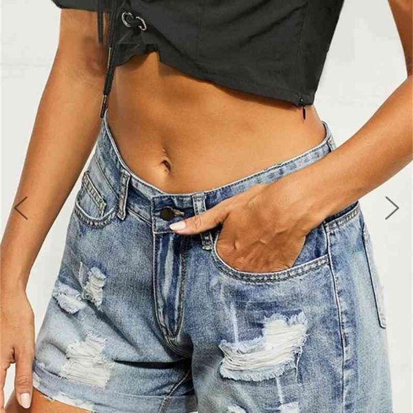 Fashion Jeans for Women 2021 Summer Street Trendsetter Fashion Women' Denim Perforated Shorts, Light blue
Fashion Jeans for Women 2021 Summer Street Trendsetter Fashion Women' Denim Perforated Shorts, Light blue