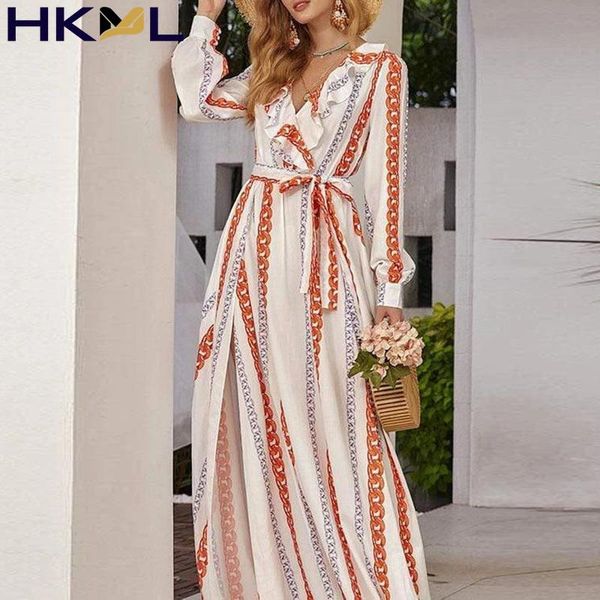 casual dresses women dress printing long sleeve high street ruffle v neck lace-up chain elegant party autumn, Black;gray
casual dresses women dress printing long sleeve high street ruffle v neck lace-up chain elegant party autumn, Black;gray