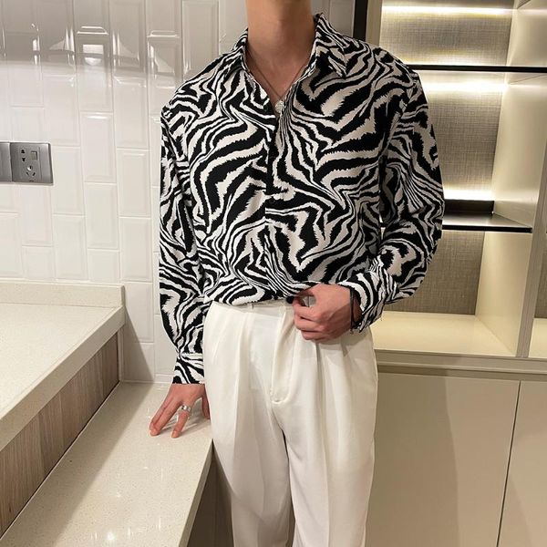 men's casual shirts zebra pattern autumn men fashion 2021 stylish elegant mens clothing social club party gentleman work streetwear, White;black
men's casual shirts zebra pattern autumn men fashion 2021 stylish elegant mens clothing social club party gentleman work streetwear, White;black