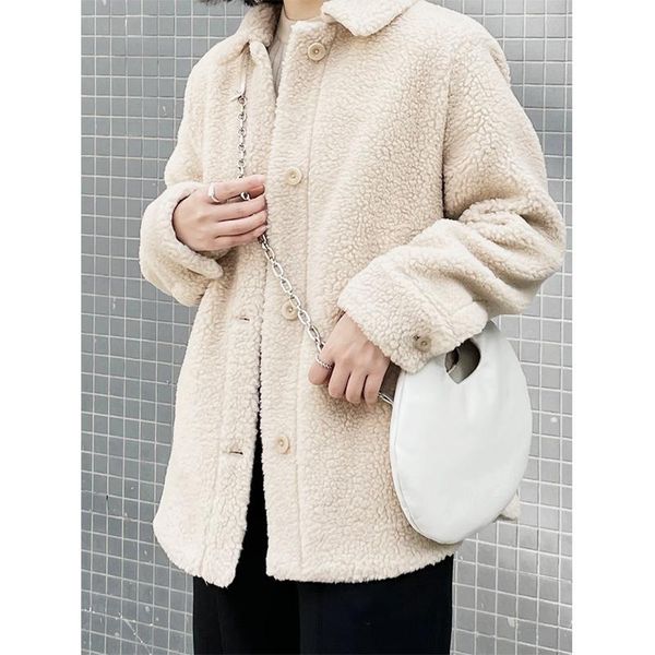 women's wool & blends autumn winter solid turn-down collar loose woman parkas warm medium thick lamb coat women donsignet, Black
women's wool & blends autumn winter solid turn-down collar loose woman parkas warm medium thick lamb coat women donsignet, Black