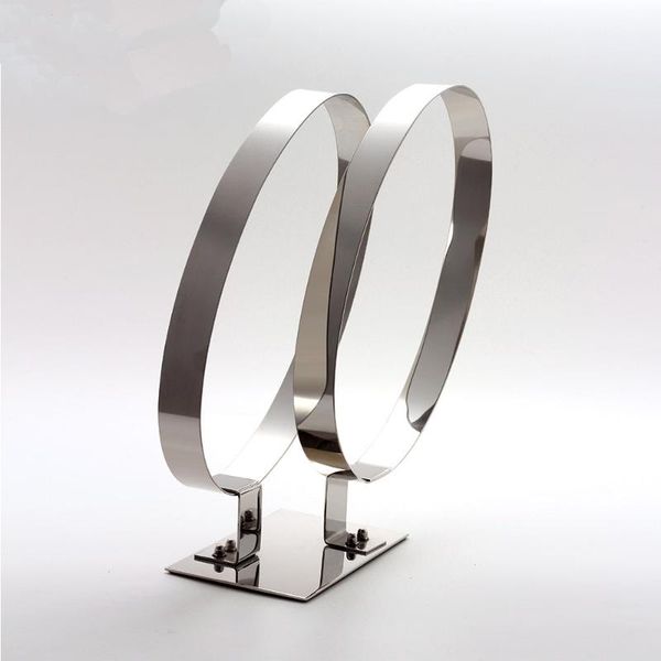 hooks & rails silver metal belt frame, stainless steel double ring exhibition store frame display props
hooks & rails silver metal belt frame, stainless steel double ring exhibition store frame display props