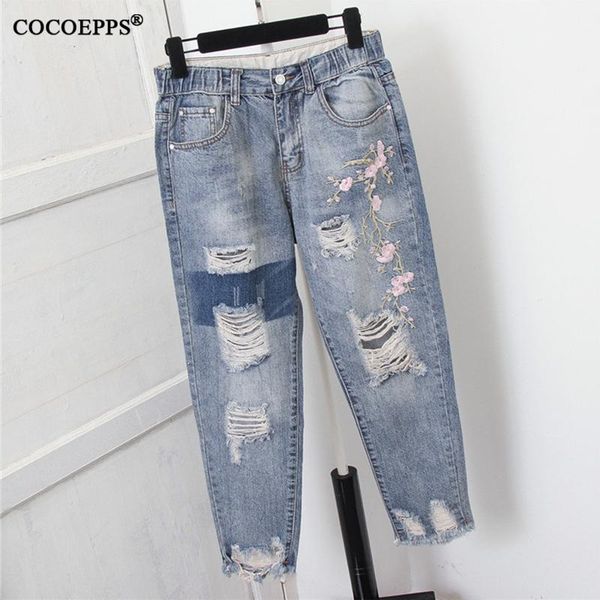 women's jeans cocoepps 4xl 5xl summer plus size ripped women fashion high waist loose hole embroidered jean large nine harem, Blue
women's jeans cocoepps 4xl 5xl summer plus size ripped women fashion high waist loose hole embroidered jean large nine harem, Blue