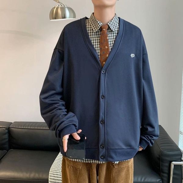 men's sweaters spring and autumn knitted cardigan sweater lazy harajuku pullover hip hop coat, White;black
men's sweaters spring and autumn knitted cardigan sweater lazy harajuku pullover hip hop coat, White;black