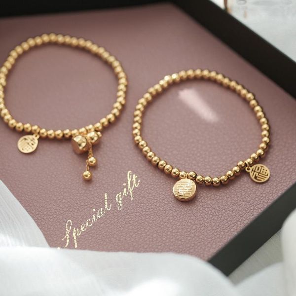 link, chain simple gold fu xi gourd bracelet vintage string female hand decoration design, Black
link, chain simple gold fu xi gourd bracelet vintage string female hand decoration design, Black