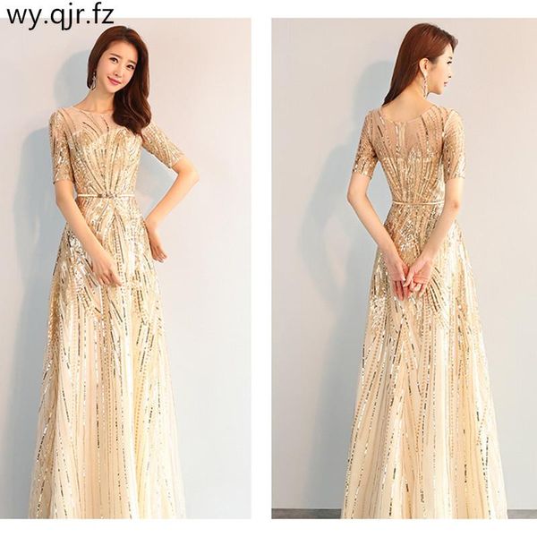bridesmaid dress hjzy-110#long dresses sequins golden o-neck graduation gown wedding party prom customize plus size wholesale, White;pink
bridesmaid dress hjzy-110#long dresses sequins golden o-neck graduation gown wedding party prom customize plus size wholesale, White;pink