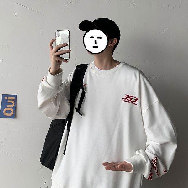 autumn 2020 large men's back printed round neck fashion simple loose pullover long sleeve sweater, Black
autumn 2020 large men's back printed round neck fashion simple loose pullover long sleeve sweater, Black