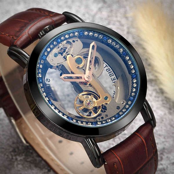 creative transparent automatic mechanical watches men luxury skeleton gear self winding leather montre homme, Slivery;brown
creative transparent automatic mechanical watches men luxury skeleton gear self winding leather montre homme, Slivery;brown