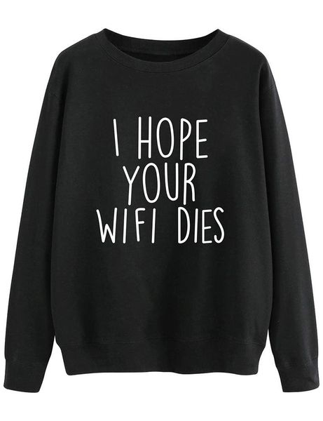 women's hoodies & sweatshirts i hope your wifi dies pullover pink clothes funny woman long sleeve top, Black
women's hoodies & sweatshirts i hope your wifi dies pullover pink clothes funny woman long sleeve top, Black