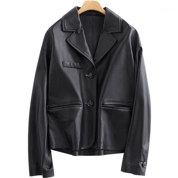 men's leather & faux 2021 dress sheep skin clothing woman short locomotive jacket self-cultivation skinny genuine, Black
men's leather & faux 2021 dress sheep skin clothing woman short locomotive jacket self-cultivation skinny genuine, Black