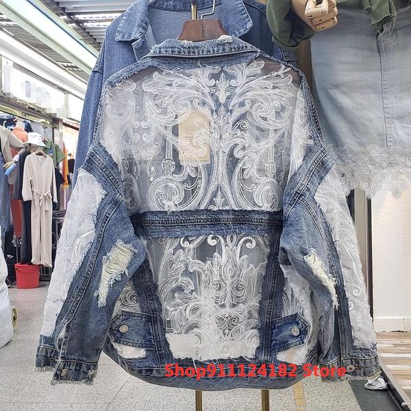 embroidered mesh stitching denim jacket 2021 spring and summer loose broken holes short very fairy lace sunscreen clothing women's jack, Black;brown
embroidered mesh stitching denim jacket 2021 spring and summer loose broken holes short very fairy lace sunscreen clothing women's jack, Black;brown