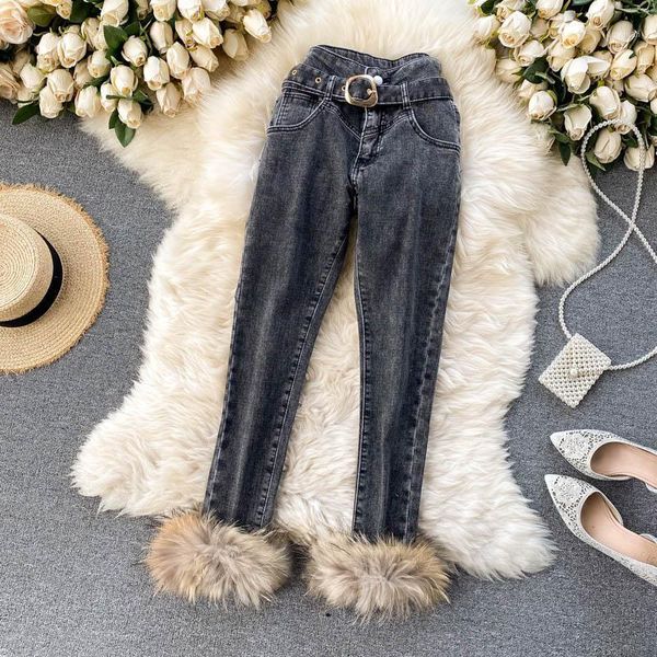 casual warm thicken women pencil jeans unique fashion fur decorated fleece lined high waist stretch slim tn1306 women's pants & capris, Black;white
casual warm thicken women pencil jeans unique fashion fur decorated fleece lined high waist stretch slim tn1306 women's pants & capris, Black;white