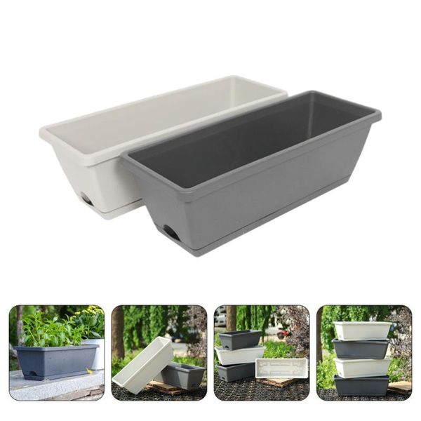 planters & pots 2pcs vegetables flower planting rectangular trough with tray