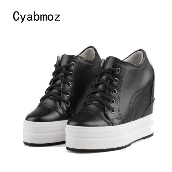 dress shoes cyabmoz women height increasing platform genuine leather high heels zapatos mujer tenis feminino woman pumps party, Black
dress shoes cyabmoz women height increasing platform genuine leather high heels zapatos mujer tenis feminino woman pumps party, Black