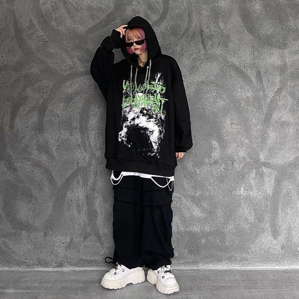 men's hoodies & sweatshirts dark men women 2021 letter printing necklace grunge hooded coat harajuku plus fleece trendy brand loose ove, Black
men's hoodies & sweatshirts dark men women 2021 letter printing necklace grunge hooded coat harajuku plus fleece trendy brand loose ove, Black