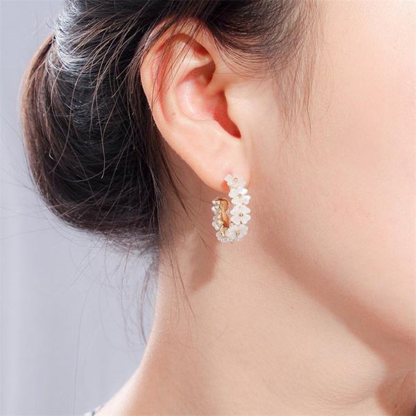 hoop & huggie 2021 arrival trendy circle shell flower earrings for women fashon sweet metal jewelry gift, Golden;silver
hoop & huggie 2021 arrival trendy circle shell flower earrings for women fashon sweet metal jewelry gift, Golden;silver