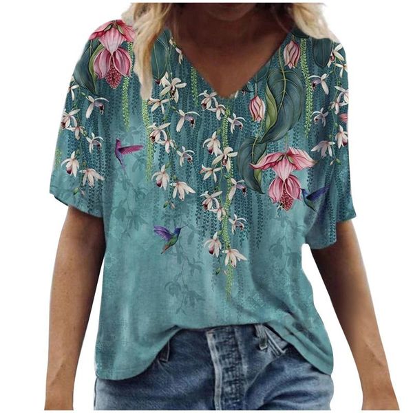 women's blouses & shirts fashion casual plus size scenic flowers printing round neck t-shirt mujer camisetas femeninas tallas grand 5x, White
women's blouses & shirts fashion casual plus size scenic flowers printing round neck t-shirt mujer camisetas femeninas tallas grand 5x, White