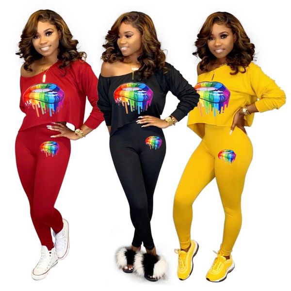 women's two piece pants autumn and winter style long-sleeved trousers suit fashion printed two-piece diagonal shoulder set, White
women's two piece pants autumn and winter style long-sleeved trousers suit fashion printed two-piece diagonal shoulder set, White