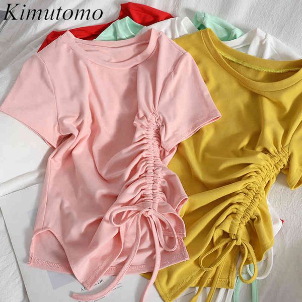 kimutomo solid t-shirt women summer fashion korean style female o-neck sweet irregular short-sleeved drawstring 210521, White
kimutomo solid t-shirt women summer fashion korean style female o-neck sweet irregular short-sleeved drawstring 210521, White
