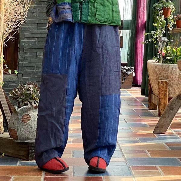 fairynatural ladies patchwork striped thick harem elastic waist trouser 2021 spring female warm retro linen long pants, Black;white
fairynatural ladies patchwork striped thick harem elastic waist trouser 2021 spring female warm retro linen long pants, Black;white
