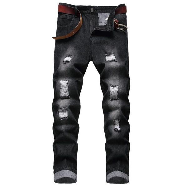 men's jeans 2022 black ripped teenagers straight slim european size denim trousers, Blue
men's jeans 2022 black ripped teenagers straight slim european size denim trousers, Blue