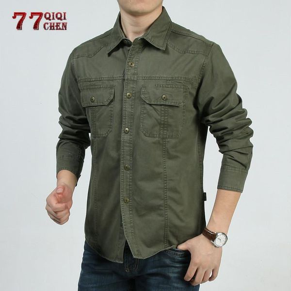 100% cotton casual long sleeve shirt men spring autumn streetwear chemise homme army military uniform camisa masculina 6xl men's shirts, White;black
100% cotton casual long sleeve shirt men spring autumn streetwear chemise homme army military uniform camisa masculina 6xl men's shirts, White;black