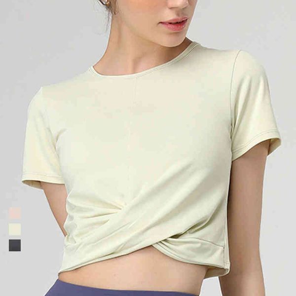 running t-shirt hem cross stacking yoga shirt for women gym crop sports tee short sleeved high elastic activewear, White
running t-shirt hem cross stacking yoga shirt for women gym crop sports tee short sleeved high elastic activewear, White
