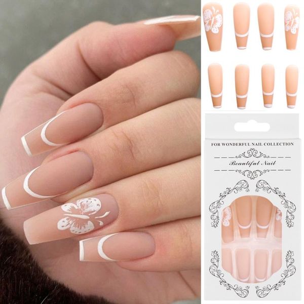 24pcs fashion matte ballerina false nails with butterfly milk tea color design wearable nail tips long coffin full cover, Red;gold
24pcs fashion matte ballerina false nails with butterfly milk tea color design wearable nail tips long coffin full cover, Red;gold