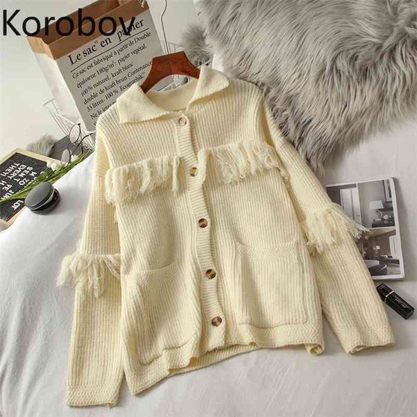 korobov vintage turn-down collar elegant cardigans korean office lady single breasted tassel sweaters pockets sueter mujer 210430, White
korobov vintage turn-down collar elegant cardigans korean office lady single breasted tassel sweaters pockets sueter mujer 210430, White