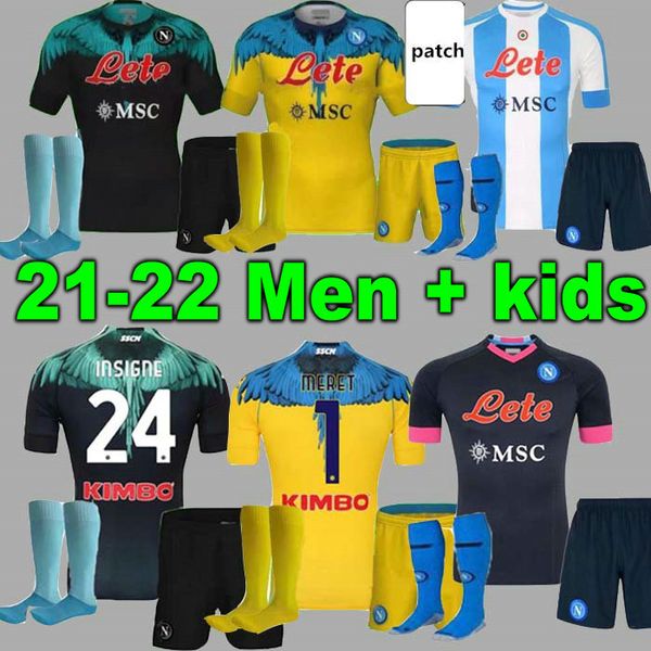 men kids kits 2021 2022 insigne napoli soccer jersey naples 21 22 zielinski maradona mertens callejon player football shirts adults child se, Black;yellow
men kids kits 2021 2022 insigne napoli soccer jersey naples 21 22 zielinski maradona mertens callejon player football shirts adults child se, Black;yellow