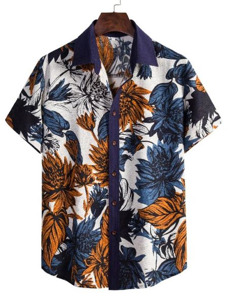 summer plus size men's short-sleeved lapel shirt loose casual floral men clothing shirts, White;black
summer plus size men's short-sleeved lapel shirt loose casual floral men clothing shirts, White;black