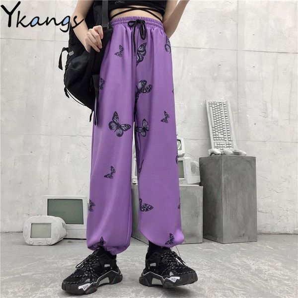 women's pants & capris harajuku high waist streetwear butterfly print baggy hip hop purple trousers women casual loose, Black;white
women's pants & capris harajuku high waist streetwear butterfly print baggy hip hop purple trousers women casual loose, Black;white