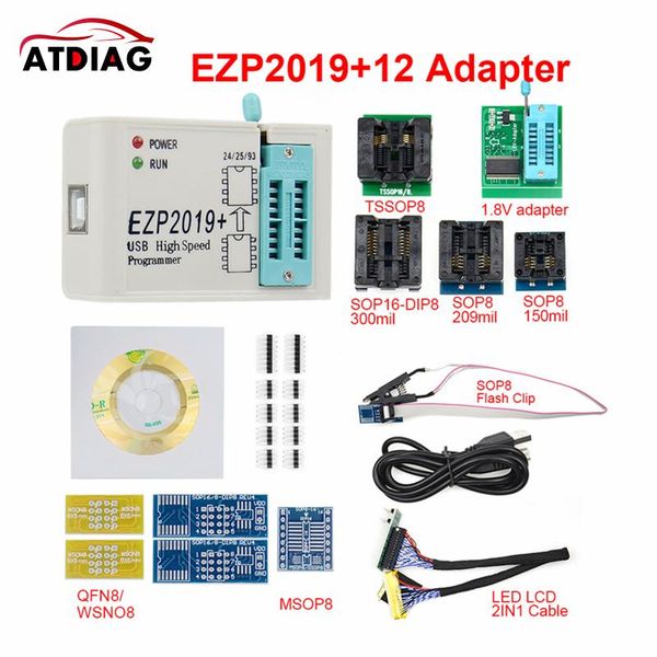 code readers & scan tools est version ezp2021 high-speed usb spi programmer ezp 2021 with 12 support24 25 93 eeprom flash bios chip+7 socket