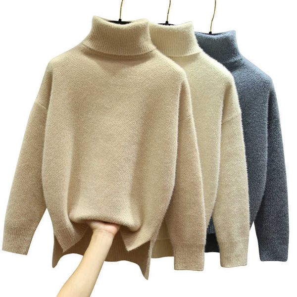 casual dresses faux mink cashmere turtleneck women autumn winter thick pullover jumper pull femme hiver streetwear loose sweater b5dr, Black;gray
casual dresses faux mink cashmere turtleneck women autumn winter thick pullover jumper pull femme hiver streetwear loose sweater b5dr, Black;gray