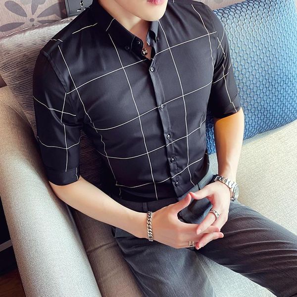 british style plus size 4xl- plaid shirt men clothing 2021 simple slim fit business formal wear office blouse homme men's dress, White;black
british style plus size 4xl- plaid shirt men clothing 2021 simple slim fit business formal wear office blouse homme men's dress, White;black