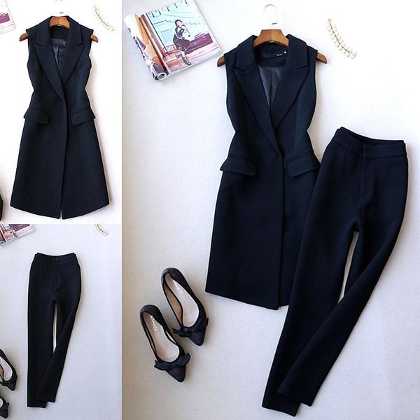 women's tracksuits office lady elegant long suit vest and pants workwear clothing set women trousers sets, Gray
women's tracksuits office lady elegant long suit vest and pants workwear clothing set women trousers sets, Gray