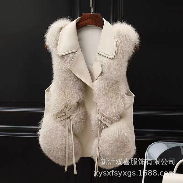 women's fur & faux 2021 autumn and winter warmth casual stitching imitation vest, Black
women's fur & faux 2021 autumn and winter warmth casual stitching imitation vest, Black