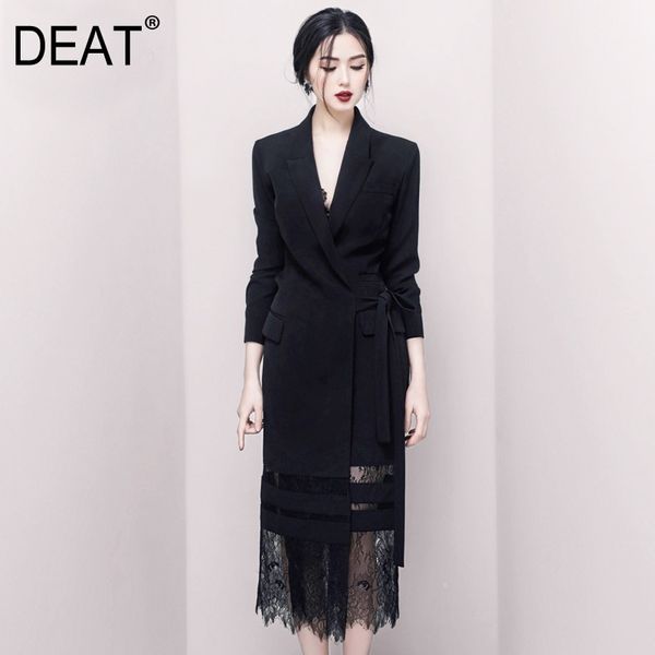 spring and autumn temperament v-neck collar belt long sleeve solid black lace patchwork suit dress gx1079 210421, Black;gray
spring and autumn temperament v-neck collar belt long sleeve solid black lace patchwork suit dress gx1079 210421, Black;gray