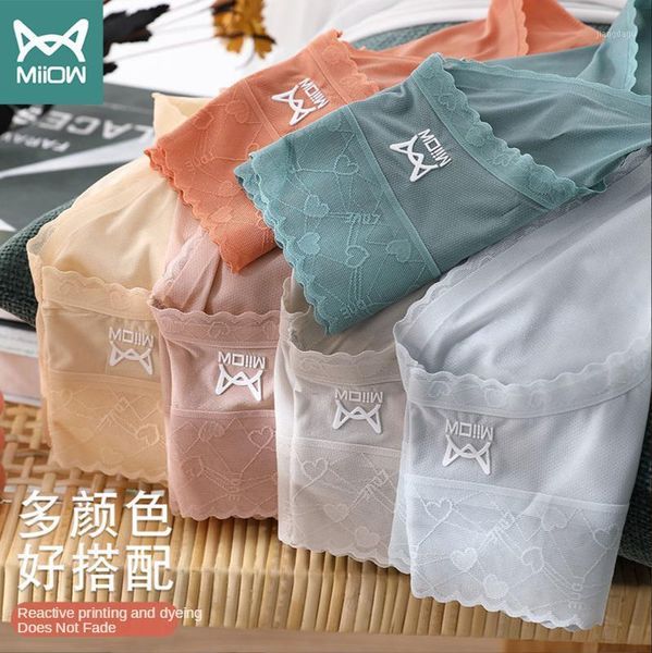 women's panties miiow ice silk underwear thin section breathable mid-waist girl lace seamless ladies antibacterial cotton briefs summer, Black;pink 
women's panties miiow ice silk underwear thin section breathable mid-waist girl lace seamless ladies antibacterial cotton briefs summer, Black;pink