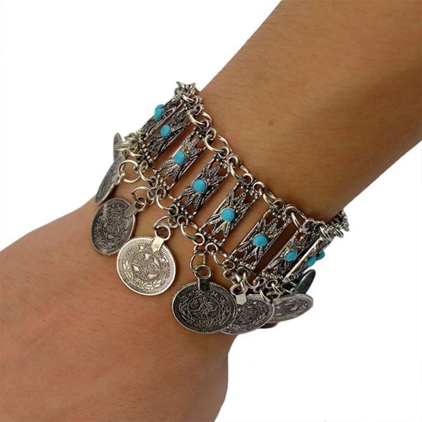 coin tassel turquoise bracelet fashion exaggeration, Golden;silver
coin tassel turquoise bracelet fashion exaggeration, Golden;silver