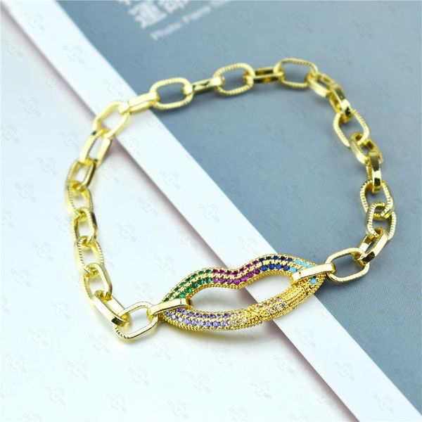 link, chain 2021 design lips/heart/round bracelet for women zircon jewelry chunky bangles party gift 1pc, Black
link, chain 2021 design lips/heart/round bracelet for women zircon jewelry chunky bangles party gift 1pc, Black