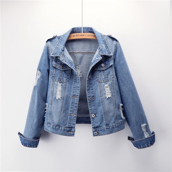 women's jackets 2021 korean version of slim slimming short ripped denim jacket female plus size student trend, Black;brown
women's jackets 2021 korean version of slim slimming short ripped denim jacket female plus size student trend, Black;brown