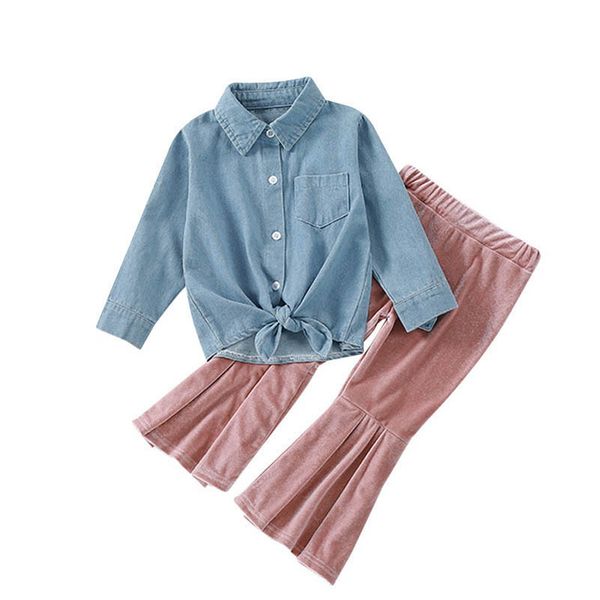 kids clothing sets girls outfits baby clothes children children's fall wear denim velvet flared trousers b9388, White
kids clothing sets girls outfits baby clothes children children's fall wear denim velvet flared trousers b9388, White
