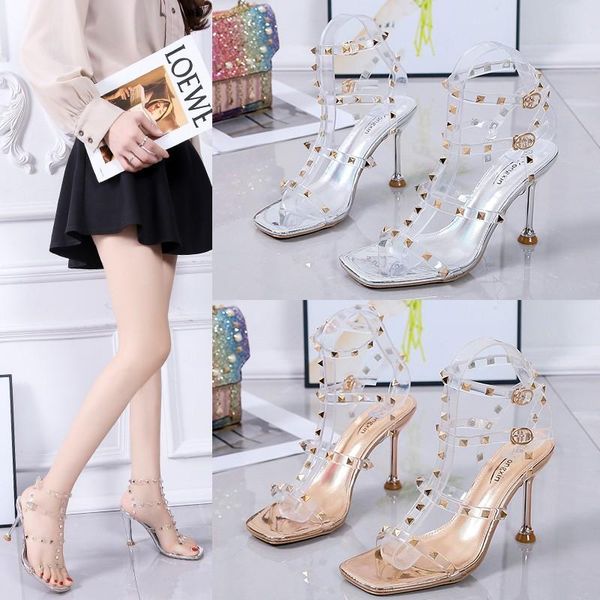dress shoes 2021 summer women high heels sandals party club transparent rivet female open toe buckle ladies square, Black
dress shoes 2021 summer women high heels sandals party club transparent rivet female open toe buckle ladies square, Black