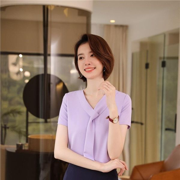 women's blouses & shirts ladies fashion styles summer 2021 women business work wear and short sleeve v-neck female clothes, White
women's blouses & shirts ladies fashion styles summer 2021 women business work wear and short sleeve v-neck female clothes, White