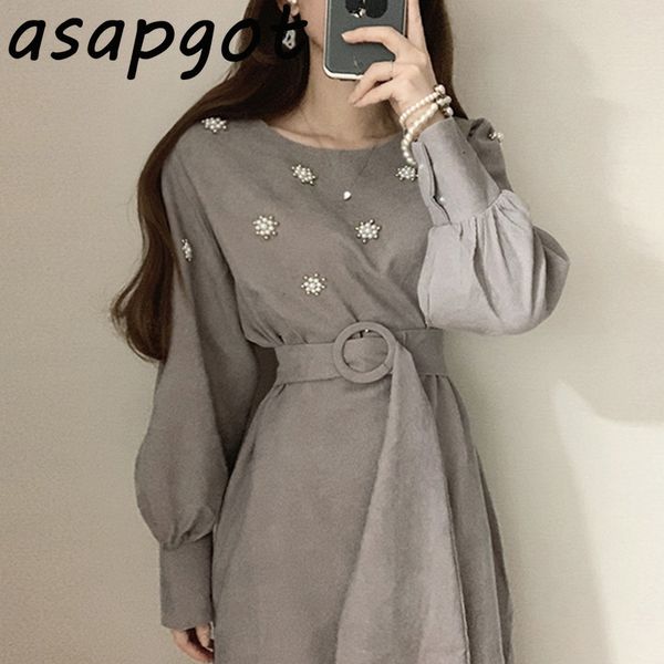 korea temperament round neck chic beaded belt waist lantern sleeve corduroy dress mid-length vintage casual slim fashion a line 210429, Black;gray
korea temperament round neck chic beaded belt waist lantern sleeve corduroy dress mid-length vintage casual slim fashion a line 210429, Black;gray