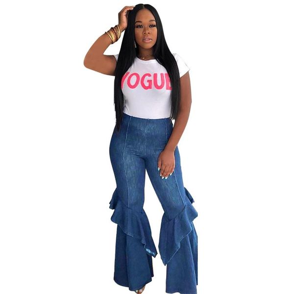 women's jeans fashion solid high waist women wide leg casual bulift denim full length pants, Blue
women's jeans fashion solid high waist women wide leg casual bulift denim full length pants, Blue