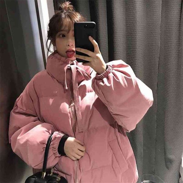 oversized student loose parka cotton bow female short coats ins thick winter puffer jacket women lattice basic jackets 210519, Black
oversized student loose parka cotton bow female short coats ins thick winter puffer jacket women lattice basic jackets 210519, Black