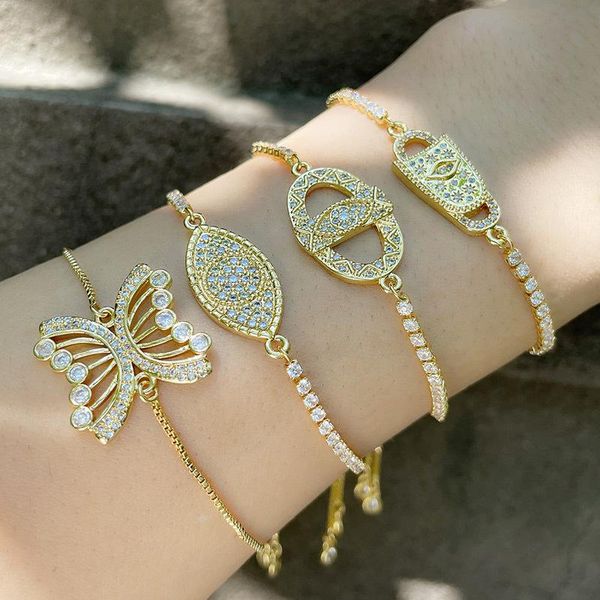 charm bracelets wholesale luxury jewelry design diamond-studded chain butterfly bracelet gift party for women, Golden;silver
charm bracelets wholesale luxury jewelry design diamond-studded chain butterfly bracelet gift party for women, Golden;silver