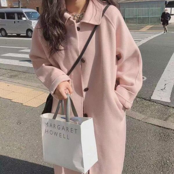 women's wool & blends women autumn winter pink long woolen coat female sleeve overcoat with waistbelt sweet parka outer wear jacket loo, Black
women's wool & blends women autumn winter pink long woolen coat female sleeve overcoat with waistbelt sweet parka outer wear jacket loo, Black